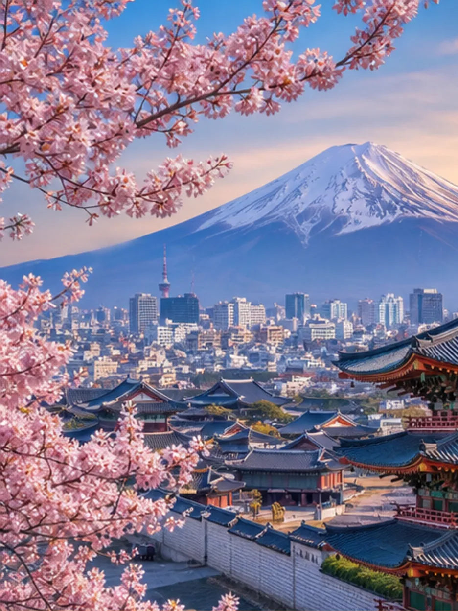 Paisaje de viaje — eSIM Japón + Corea del Sur