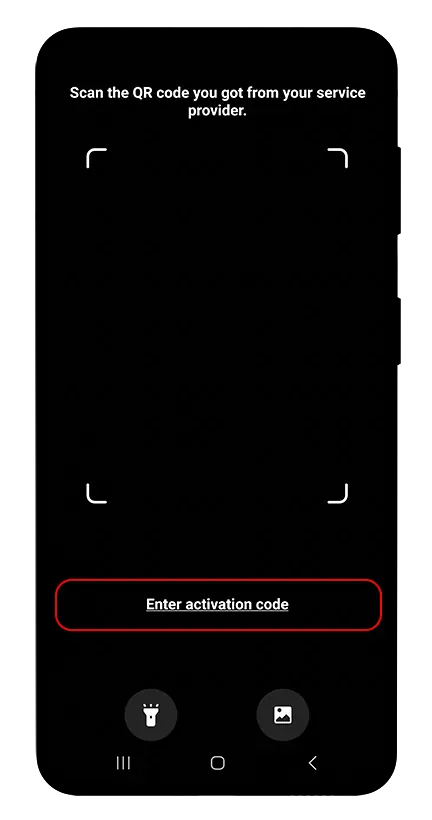 Enter the SM-DP+ address and the activation code (4/4)