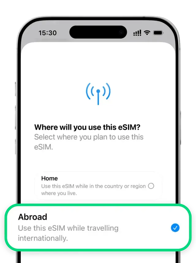 Choose "Abroad"